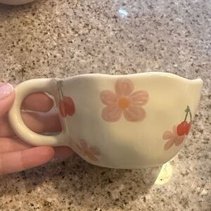Floral Ceramic Mug with Handle